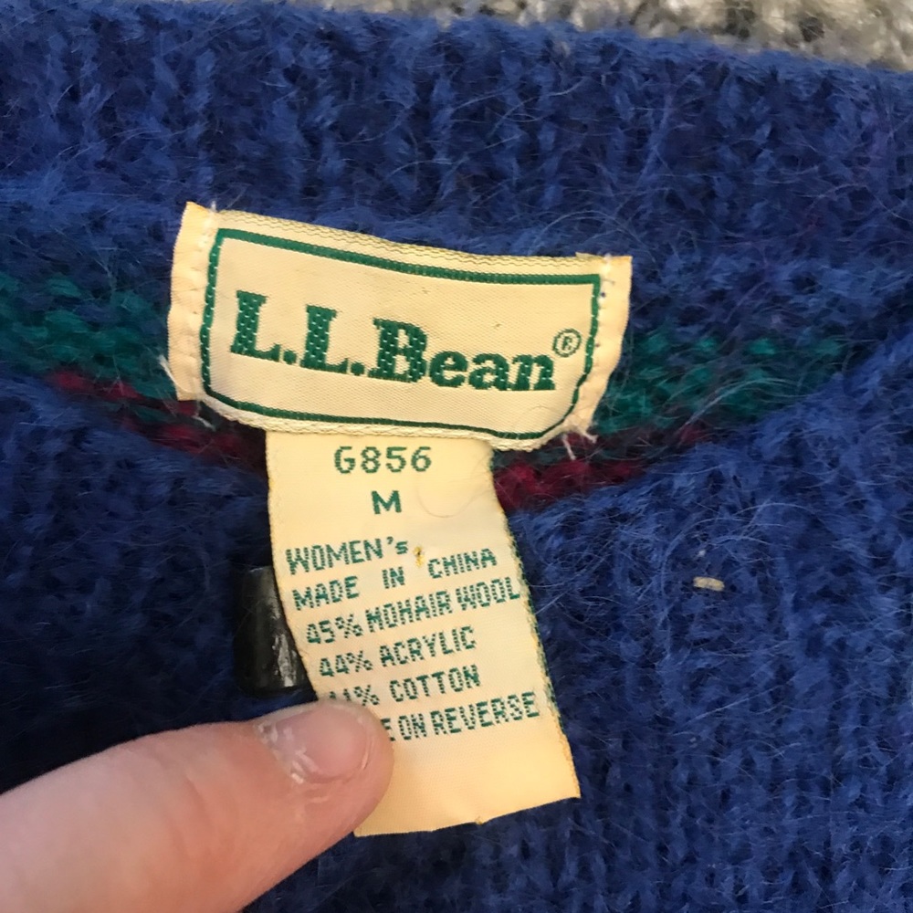 Vintage 90’s L.L. Bean Geometric Mohair Sweater - Picture 2 of 7